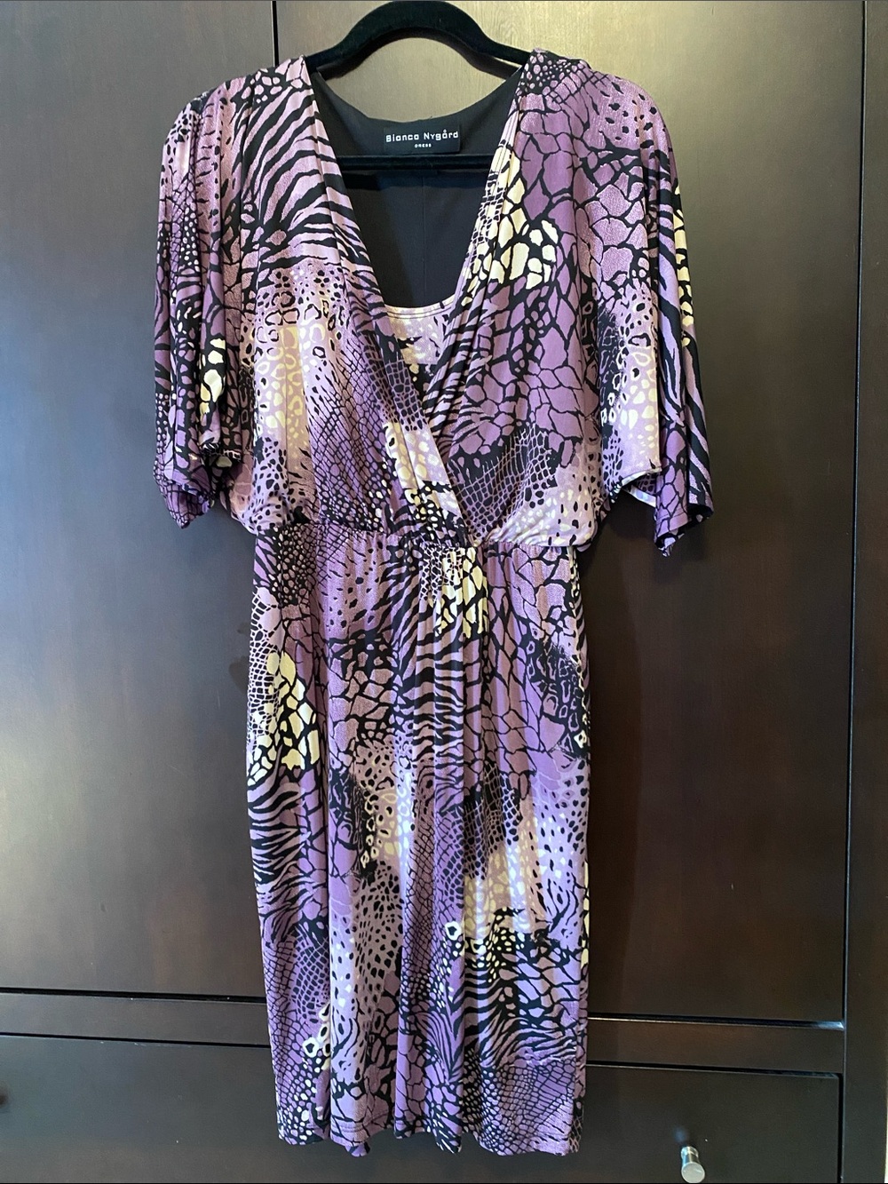 Purple wrap dress